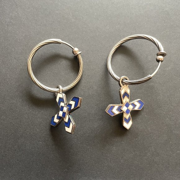 Gucci Cross Motif Hoop Earrings 703654 - Picture 1 of 6